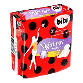 Прокладки гигиенические BiBi Night Dry/Soft ночные, п/э, 7 шт